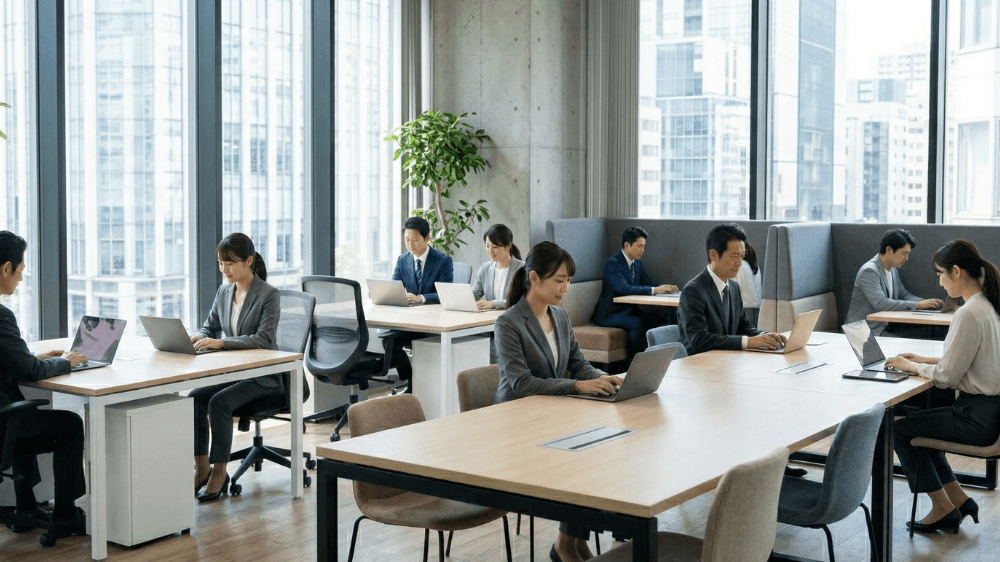固定費削減に有効な、柔軟な働き方を支える日本のフレキシブルオフィスの風景
